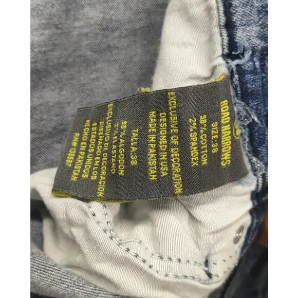 Road Narrows NYC Mens Drip Savage Distressed Denim Skinny Slim Jeans - Picture 8 of 8